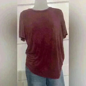 Jodifl Burgundy Mineral‎ Wash High Low Tunic Small